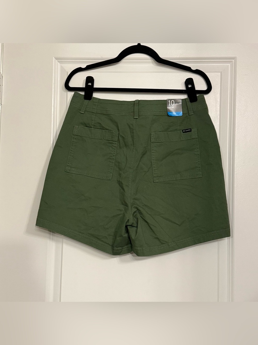NWT Columbia Calico Basin Cotton Shorts Olive Green Size 10 Short Stretch - Picture 4 of 9